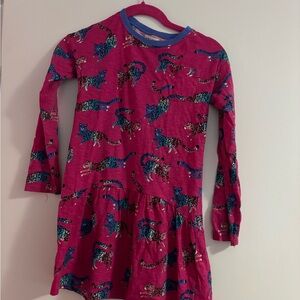 Hatley Pink Dress with Blue Leopard Print